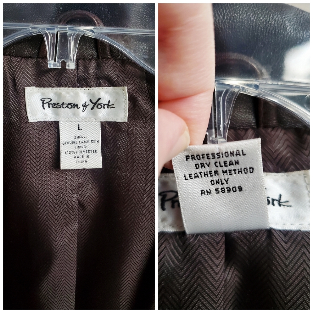 Preston & York Rich Chocolatey Brown Genuine Lamb Leather Business Casual Jacket - Picture 2 of 16